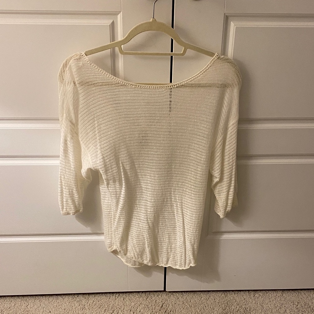 Cream Women's knit see through Sweater cover up top